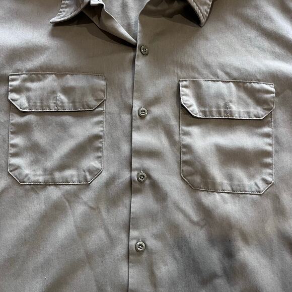 Dickies Men’s XL Long Sleeve Khaki Work Shirt - Picture 3 of 4